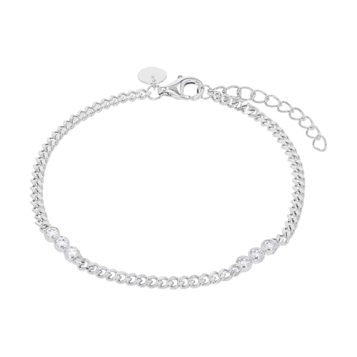 NOELANI Armband 925 Sterling Silber Damen Armschmuck, mit Zirkonia synth., 16+3 cm, Weiß, Kommt in Schmuck Geschenk Box, 2038812 von NOELANI