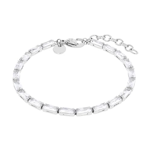 NOELANI Armband Edelstahl Damen Armschmuck, mit Zirkonia synth., 16+3 cm, Weiß, Kommt in Schmuck Geschenk Box, 2039652 von NOELANI