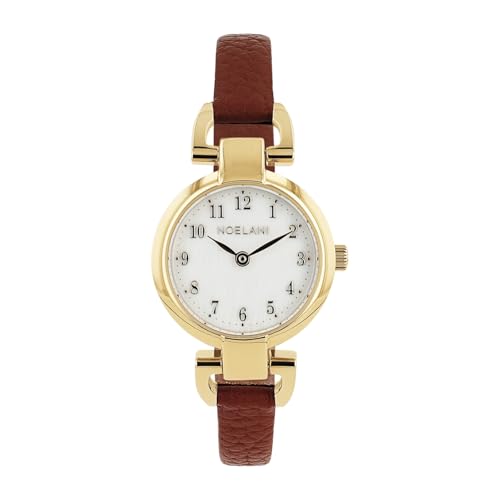 NOELANI Armbanduhr Damen Quarzuhr Analog, mit Kunstleder Armband, Gold, 3 bar Wasserdicht, Kommt in Uhren Geschenk Box, 2038600 von NOELANI