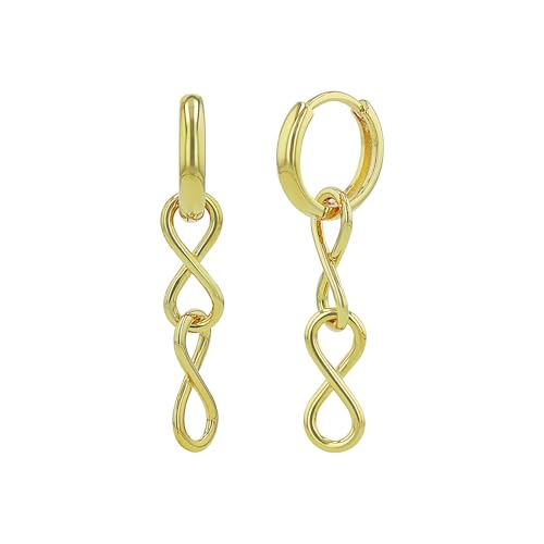 NOELANI Charm Creole für Damen, Silber 925, 33 mm, gold, Infinity, Geschenkidee, kommt in Schmuck Geschenk Box, 2100027 von NOELANI