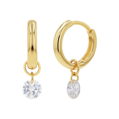 NOELANI Creolen 925 Sterling Silber Damen Ohrschmuck, mit Zirkonia synth., 1,9 cm, Weiß, Kommt in Schmuck Geschenk Box, 2039626 von NOELANI