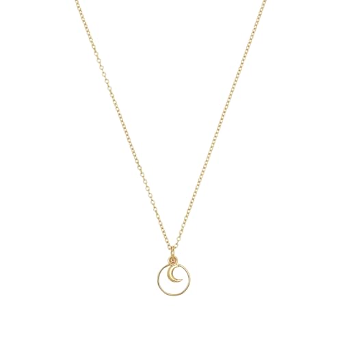 NOELANI Kette mit Anhänger 925 Sterling Silber Perlmutt Damen Halsschmuck, 40+5 cm, Weiß, Mond, Kommt in Schmuck Geschenk Box, 2038814 von NOELANI