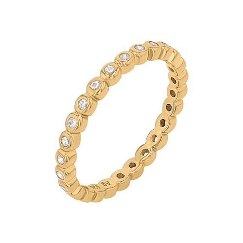 NOELANI Ring 925 Sterling Silber Damen Ringe, mit Zirkonia synth., Gold, Kommt in Schmuck Geschenk Box, 2030181 von NOELANI