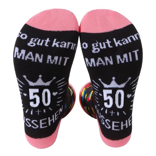 Geburtstag Frau happy Socks Damen 39-42,Baumwolle Stoppersocken Damen Geburtstagsgeschenk für Frauen 18 20 21 30 40 50 60 70 von NOEMIN