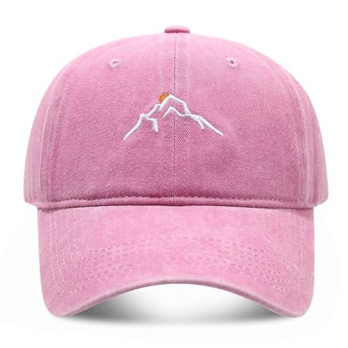 NOEMIN Baseballkappe für Damen – Verstellbare Baseball Cap weicher Baumwolle mit Berggipfel-Stickerei, Bequeme Frauen Kappe für draußen Sport von NOEMIN