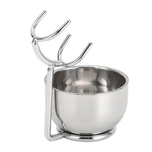 Rasierhalter und Seifenschale, Haarrasierpinsel und Ständerhalter mit Edelstahl-Rasierseifenschale, Ständer, Bürstenset für Friseur, Badezimmer, Duschraum von NOENNULL