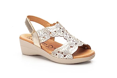 NICHT DAS GLEICHE Damenschuhe Ver.2023 Esp.Jam Fba Keilsandale, Platinfarben, 38 EU von NOESLOMISMO BY DILEMA