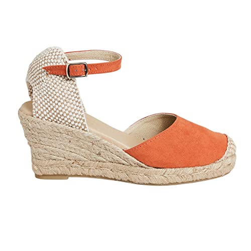 NO ES LO Mismo Damen-Schuhe Spring/Sommer 2020 Alpargate Keilabsatz, orange, 39 EU von NOESLOMISMO BY DILEMA