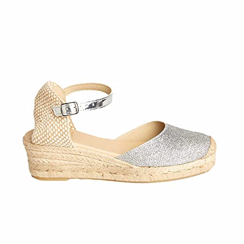 NOESLOMISMO BY DILEMA No ES lo mismo - Damen Jute-Espadrilles mit Keil geschlossener Zehenpartie Sommer 2021 Sparto Fashion Tecno Sandale Größe 2 bis 8,5 von NOESLOMISMO BY DILEMA