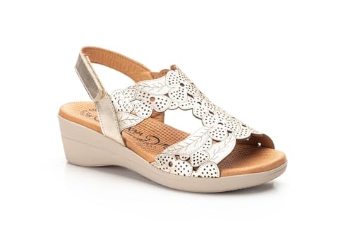 Nicht das gleiche Damenschuh Ver.2023 Esp.Jam Fba Keilsandalen, Platinfarben, 40 EU von NOESLOMISMO BY DILEMA