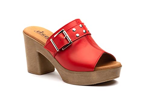 Nicht das gleiche Schuhe für Damen, Spring/Sommer 2023, Plattform-Sandalen, rot, 41 EU von NOESLOMISMO BY DILEMA