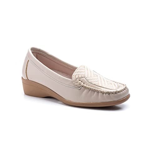 Nicht das gleiche Schuhe für Damen Spring/Sommer 2023 Mokassins, beige, 37 EU von NOESLOMISMO BY DILEMA