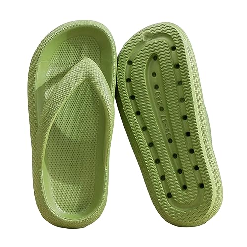 NOGRAX Badelatschen damen Weiche Sohle Flip Flops Strand Nicht Rutschfeste Wolkenruhrschuhe Frauen Dicke Plattform Clip Zehen Badezimmerrutschen-grün-40-41 von NOGRAX