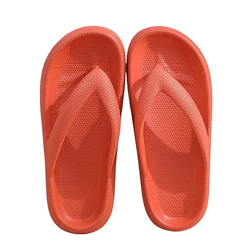 NOGRAX Badelatschen damen Weiche Sohle Flip Flops Strand Nicht Rutschfeste Wolkenruhrschuhe Frauen Dicke Plattform Clip Zehen Badezimmerrutschen-orange-42-43 von NOGRAX