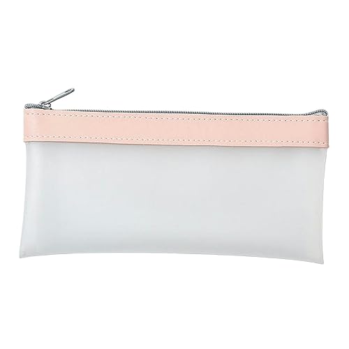 NOGRAX Federmäppchen Einfache Transparente Kunstlederbleistiftetaschen Bleistiftbeutel Stationery Organizer Bleistift Gehäuse-Rosa von NOGRAX