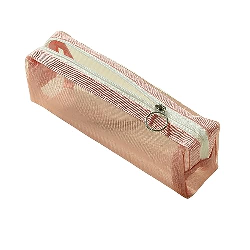 NOGRAX Federmäppchen Transparentes Schreibwaren Bleistiftbeutel Student Prüfung Dediziertes Nylon Mesh Pen Fall-Rosa von NOGRAX