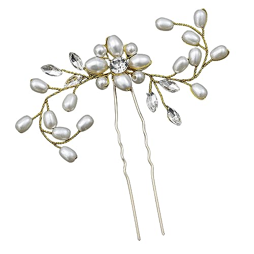 NOGRAX Haarschmuck Silberhaar Kamm Frauen Hochzeit Hair Accessoires Schmuck Brautschmuck Schmuck-gold Tiaras Pin_a von NOGRAX