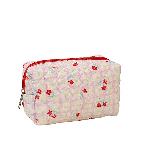 NOGRAX Kosmetiktasche Blumenfrauen Toilettenmake -up -Make -up -Taschen Kosmetische Bleistiftbeutel Beutel Baumwolle Kosmetische Aufbewahrung Tasche Weibliche Schönheit Make -up Koffer-s Rot von NOGRAX