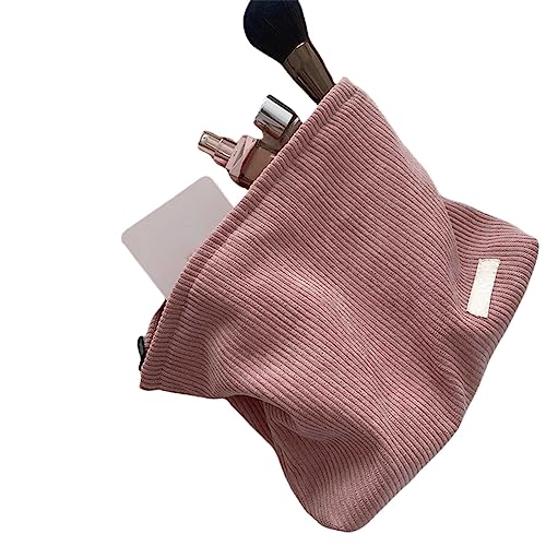 NOGRAX Kosmetiktasche Cord -tragbare Kosmetiktaschen Frauen Reißverschluss Make -up -Beutel Retro Einfache Wäsche Koffer Frauen Großer Speicher -toilettenartikel Organizer-rosa von NOGRAX