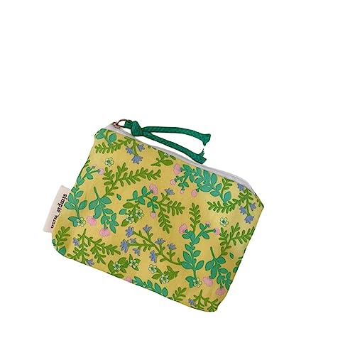 NOGRAX Kosmetiktasche Pink Floral Cotton Cosmetic Bag Make -up -Koffer Für Lippenstiftmünzenpreis -kartenkoffer Und Kopfhörerspeicher-4 von NOGRAX