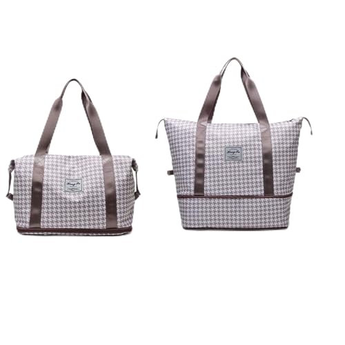 NOGRAX Schulrucksack Faltende Reisetasche Für Frauen wasserdichte Duffle Tote Bag Plaid Große Gepäck Taschen Weibliche Große Turnhalle Fitness Yoga Sport Lagerung-1Pc Pi von NOGRAX