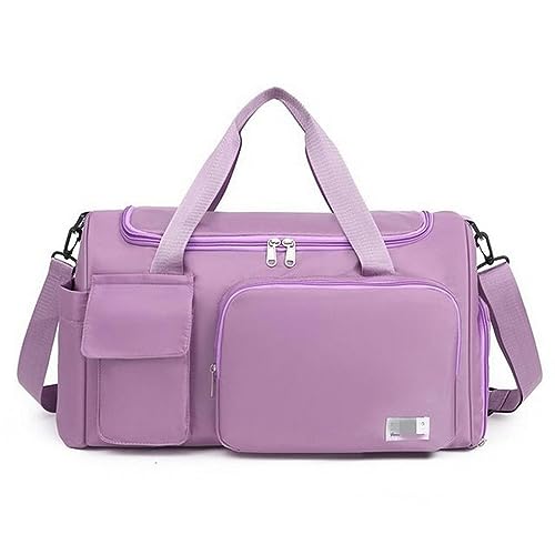 NOGRAX Schulrucksack Große Kapazität Outdoor wasserdichte Reisetasche Gepäck Handtasche Frauen Umhängetasche Nylon Sport Gym Bag Weibliche Crossbody Tasche-Violett von NOGRAX