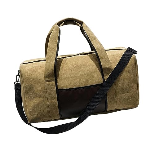 NOGRAX Schulrucksack Leinwand Einfache Reise Gepäck Handtaschen Solide Durable Duffel Schultertaschen Crossbody Wochenende Carry Organizer Für Männer Frauen-Khaki von NOGRAX