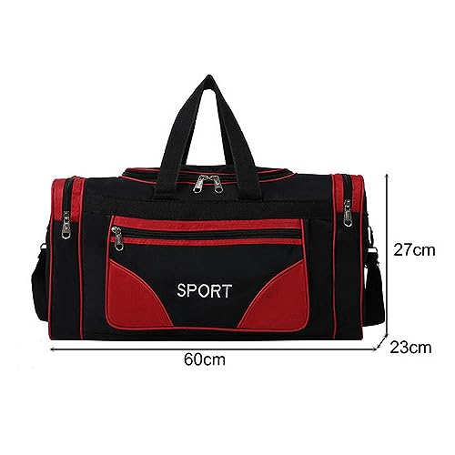 NOGRAX Schulrucksack Männer Fitness Training Sporttasche Große Kapazität Gadgets Yoga Sack Oxford Gym Taschen Für Reise Schwimmen Duffle Taschen Sportbag-Roter Oxford-Stoff von NOGRAX