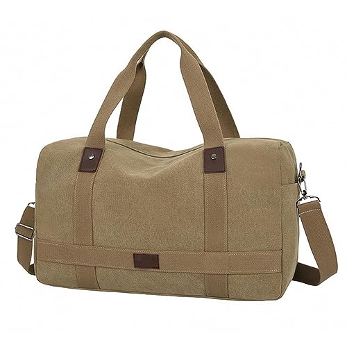 NOGRAX Schulrucksack Männer Reisetasche Canvas Handtasche Multifunktions Faltbare Taschen Tragen Auf Gepäck Tasche Männer Tote Große Kapazität Wochenende Duffel Tasche-Khaki von NOGRAX