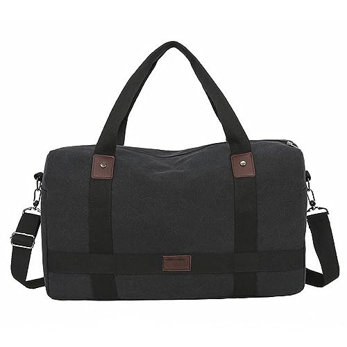 NOGRAX Schulrucksack Männer Reisetasche Canvas Handtasche Multifunktions Faltbare Taschen Tragen Auf Gepäck Tasche Männer Tote Große Kapazität Wochenende Duffel Tasche-Schwarz von NOGRAX