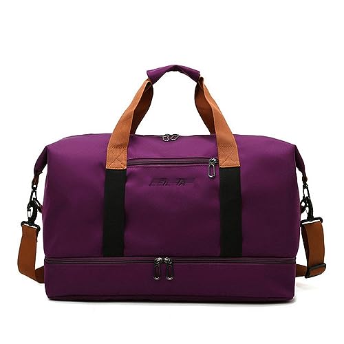 NOGRAX Schulrucksack Mode Reisetaschen Für Frauen Große Kapazität Herren -Sportbeutel Wasserdichtes Wochenende Sack Voyage Weibliche Messengerbeutel Trocken Und Nass-Purple46Cmx25Cmx28Cm von NOGRAX