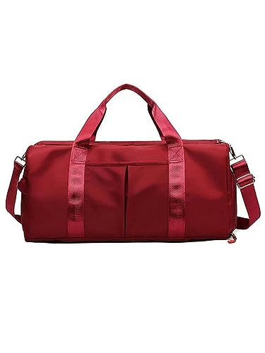 NOGRAX Schulrucksack Sports -Duffel -Bag Frauen Große Kapazitätsumhängetaschen Reisen Totes Wasser -Beachtliches Training Fitnessstudio-Tiefrot von NOGRAX