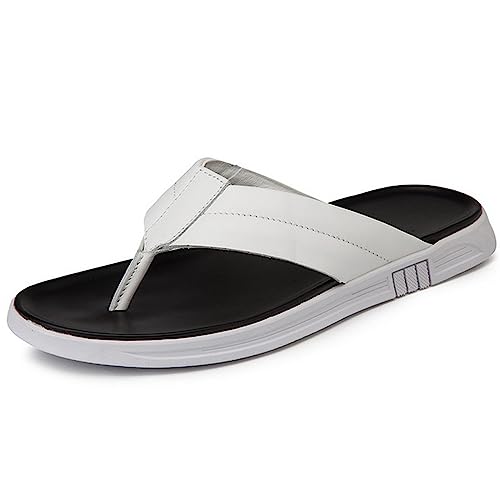 NOGRAX Sommer Hausschuhe Männer Hausschuhe Sommer Neue Ankunft Mann Flip Flops Mode Pinch Füße Männliche Strand Schuhe Outdoor Schuhe-White,43 von NOGRAX