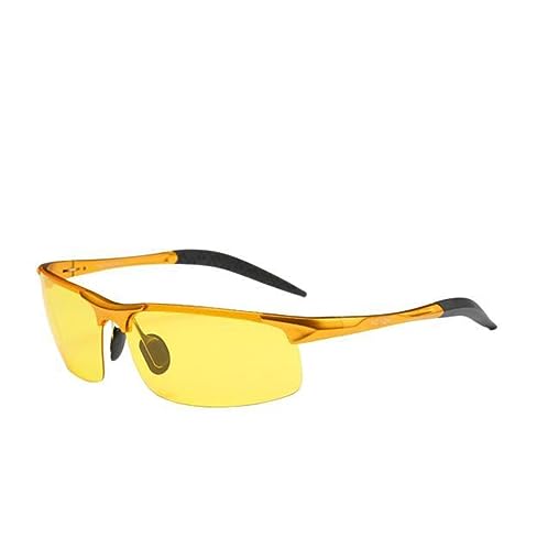 NOGRAX Sonnenbrille Sonnenbrille Herren Rahmen Sport Sonnenbrille Fahrer Retro Brille Sonnenbrille, goldgelb, Original Zipper Case von NOGRAX