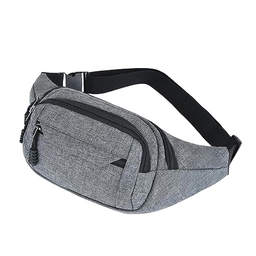 NOGRAX umhängetasche Casual Pack Geldbeutel Großer Telefongürtelbeutel Beutel Leinwand Outdoor -Reisetasche Banane Hüftbeutel Mode Frauen Frauen Taillenbeutel-grau von NOGRAX