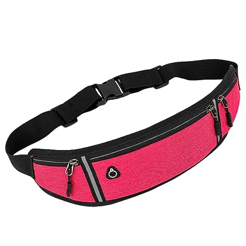 NOGRAX umhängetasche Lauf Taillenbeutel Sportgürtel Beutel Handy Hülle Männer Frauen Versteckt Beutel Fitnessstudio Sportsbags Running Belt Taille Pack-rosenrot von NOGRAX