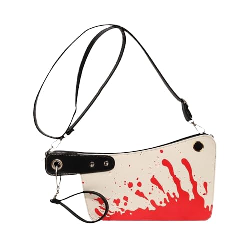 NOIAFZY Clutch-Tasche für Damen, schickes Spritzer-Design, abnehmbarer Schultergurt, Reißverschluss, Polyester-Futter, verschiedene Farben (Weiß und Rot) von NOIAFZY
