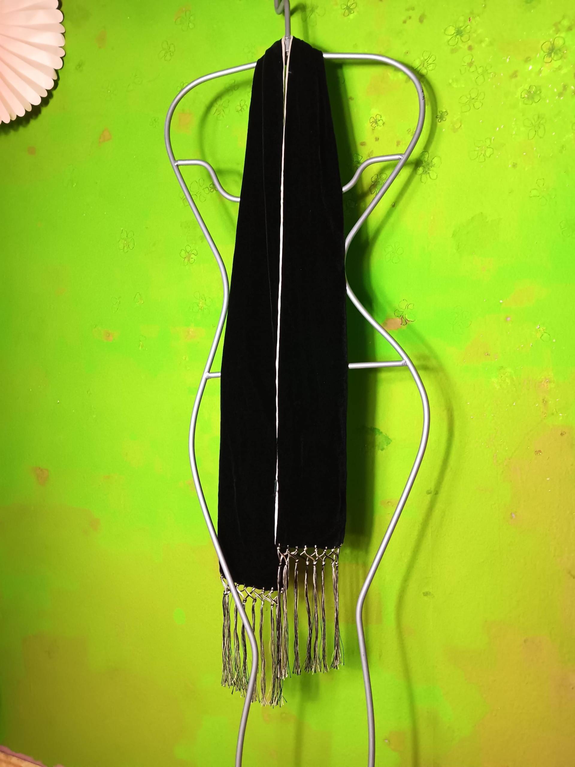 Schal Aus Samt Und Seide, Night & Day, Large, Gürtel, Schwarz/Weiß, Elegant, Edel, Geschenke-Schal von NOKIMO