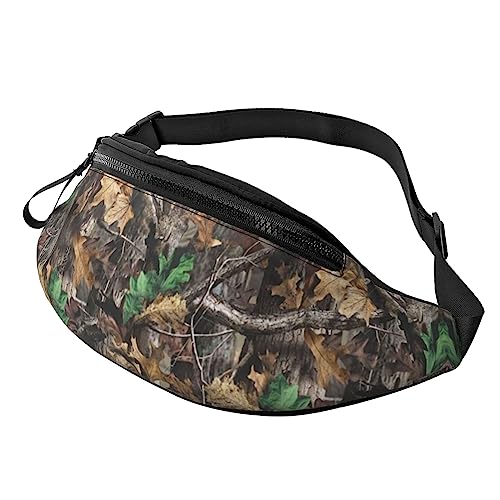 Cold Tree Bauchtasche mit Camouflage-Muster, Hüfttasche für Damen und Herren, Hüfttasche mit verstellbarem Gürtel für Freizeit, Reisen, Wandern, Schwarz, Einheitsgröße von NOKOER