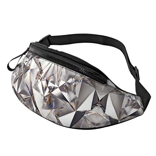 Gürteltasche mit abstraktem Glitzerstein-Kristallmuster, Hüfttasche für Damen und Herren, Hüfttasche mit verstellbarem Gürtel für Freizeit, Reisen, Wandern, Schwarz, Einheitsgröße von NOKOER