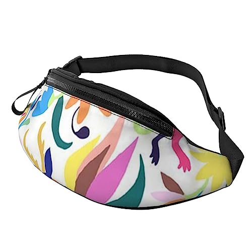 Gürteltasche mit mexikanischem Otomi-Tiermotiv, für Damen und Herren, Hüfttasche mit verstellbarem Gürtel für Freizeit, Reisen, Wandern, Schwarz, Einheitsgröße von NOKOER