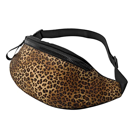 Gürteltasche mit niedlichem Leopardenmuster, Hüfttasche für Damen und Herren, Hüfttasche mit verstellbarem Gürtel für Freizeit, Reisen, Wandern, Schwarz, Einheitsgröße von NOKOER