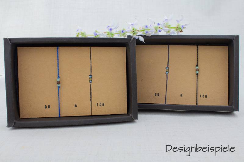 Familie Freundschaftsarmband 2Er Set Geschenk Schwester Makramee Hämatit/Glasperlen 2x Versand Inklusive Partnerin von NOKmacrame