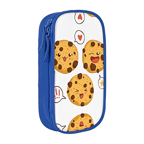 NOLACE Chip Cookies Federmäppchen, großes Fassungsvermögen, großes Federmäppchen, Organizer, Versorgung für Erwachsene, Abschlussgeschenk, blau, Einheitsgröße von NOLACE