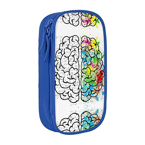 NOLACE Geometry Brain Image With Science Big Capacity Pencil Pen Case,Large Pencil Bag Organizer,Supply For Adults,Graduation Gift, blau, Einheitsgröße von NOLACE