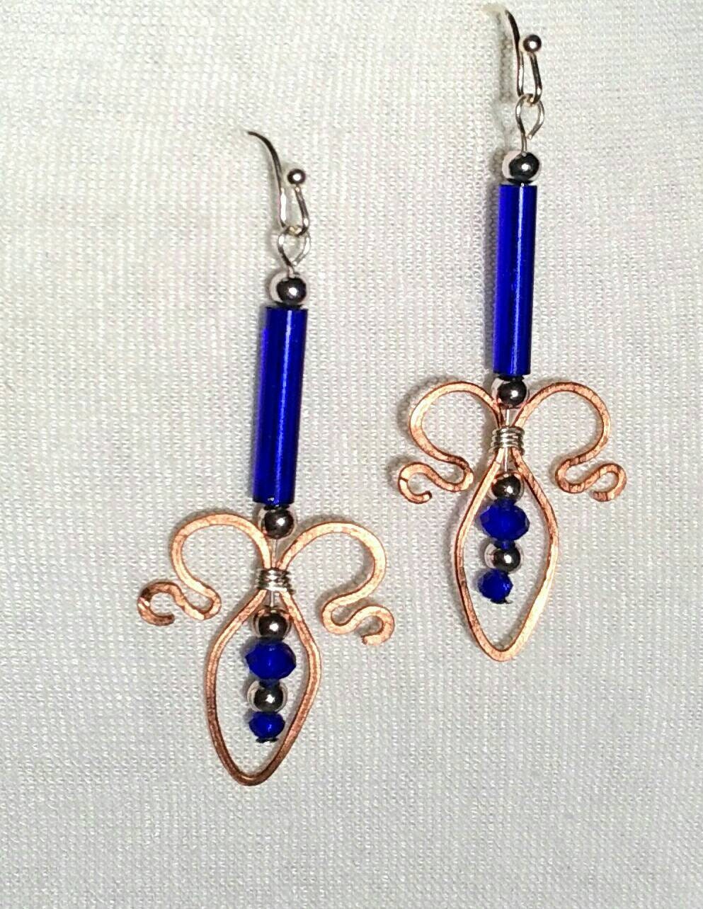 Von Der Fleur De Lis Inspirierte Ohrringe, Handgemachte Glasperlen in Kupfer Und Silber Von Der Fleur De Lis Inspirierte Ohrringe, Handgemachte Glasperlen in Kupfer Und Silber von NOLAdreamers