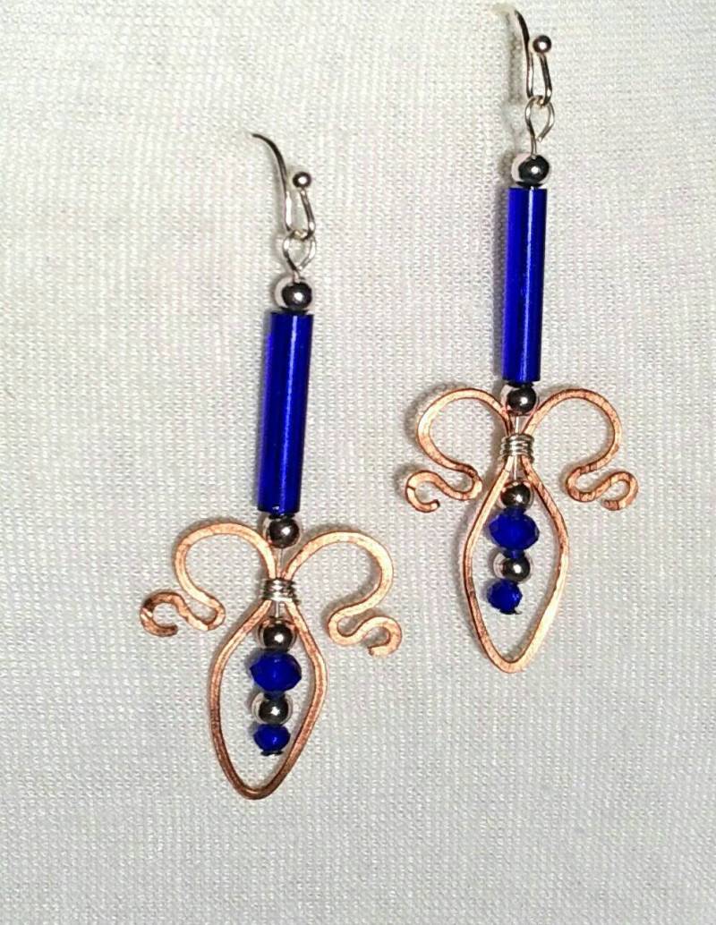 Von Der Fleur De Lis Inspirierte Ohrringe, Handgemachte Glasperlen in Kupfer Und Silber Von Der Fleur De Lis Inspirierte Ohrringe, Handgemachte Glasperlen in Kupfer Und Silber von NOLAdreamers