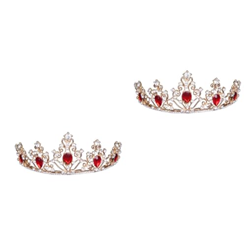 2St Party-Kopfbedeckung Strass Hochzeit Kopfschmuck juwelenbesetztes Stirnband barocke Königinkrone Haarschmuck für die Braut Strasskrone für Mädchen Kronen Edelstein Krone rot NOLITOY 2St Party-Kopfbedeckung Strass Hochzeit Kopfschmuck juwelenbesetztes Stirnband barocke Königinkrone Haarschmuck für die Braut Strasskrone für Mädchen Kronen Edelstein Krone rot NOLITOY von NOLITOY