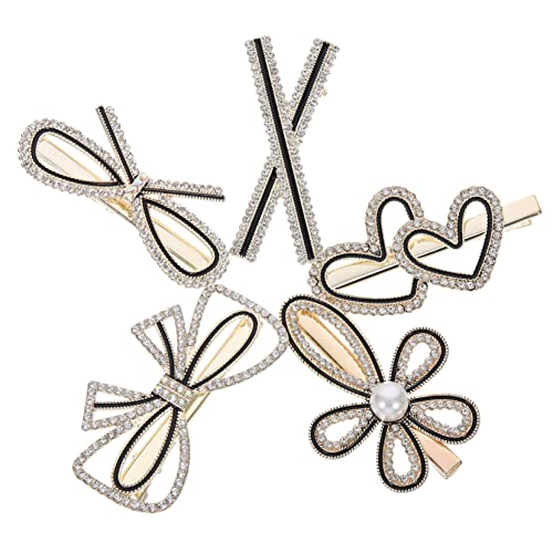 5st Kleine Klauen-haarspange Für Damen Mini-krallenclip Haarschmuck Mit Blumen Haar Klammern Kristalldekor Hochzeitshaarspangen Für Bräute Legierung Kopfbedeckung Braut Französisch von NOLITOY