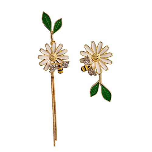 NOLITOY 1 Paar Daisy Ohrringe für Frauen Asymmetrische Designs mit Bienen Blättern Quasten Ohrschmuck für Partys Besondere Anlässe Langlebiges Legierungsmaterial Vielseitig NOLITOY 1 Paar Daisy Ohrringe für Frauen Asymmetrische Designs mit Bienen Blättern Quasten Ohrschmuck für Partys Besondere Anlässe Langlebiges Legierungsmaterial Vielseitig von NOLITOY